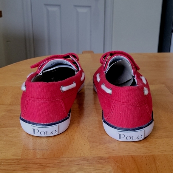 NWOT POLO Ralph Lauren Canvas Slip On EZ Strap w/ Velcro Closure Boat Shoe - Picture 5 of 11